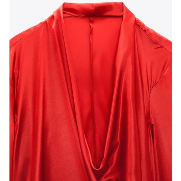 ZARA SILK DRAPED DRESS LIMITED EDITION - Picture 5 of 8